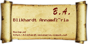 Blikhardt Annamária névjegykártya